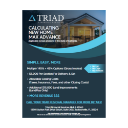 CA New Home Max Advance Flyer