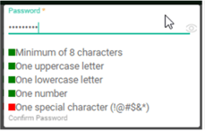 Only ! @ # $ & * are acceptable special characters