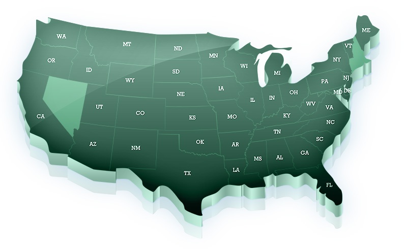 All states except Alaska, Hawaii, Nevada, Massachusetts, New Hampshire, Rhode Island, and Connecticut All states except Alaska, Hawaii, Nevada, Massachusetts, New Hampshire, Rhode Island, and Connecticut